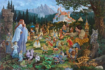 The Chess Match Fantasy Oil Paintings